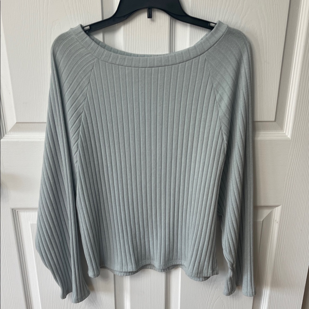 Light blue Ribbed Women's Sweater
